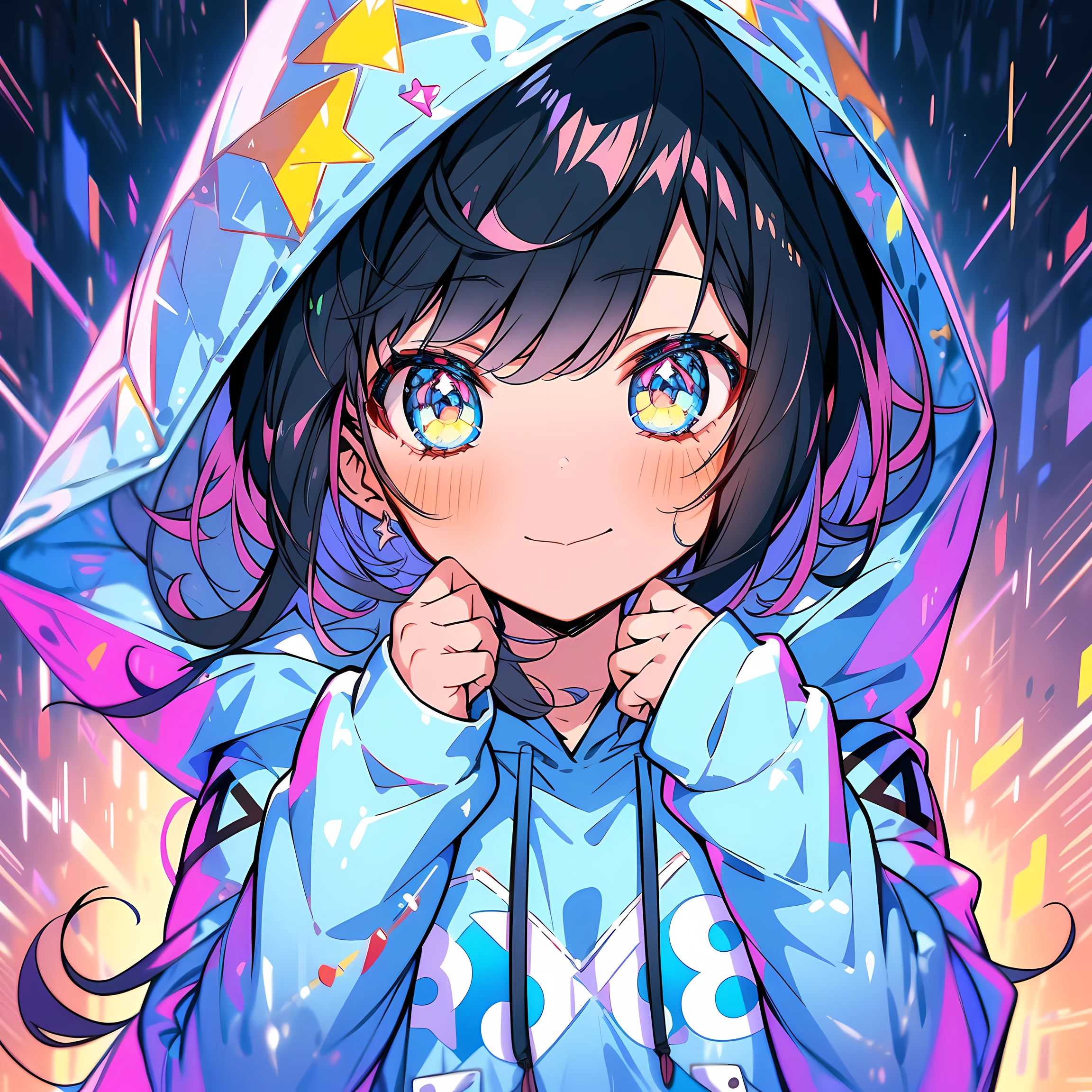 boy, 1boy, solo, (Male:1.3), anime, 2019 style, 2018style, 2018 anime, 2018, hoodie, galaxy print, galaxy print hoodie, sharp long bangs, short but long male hairstyle.