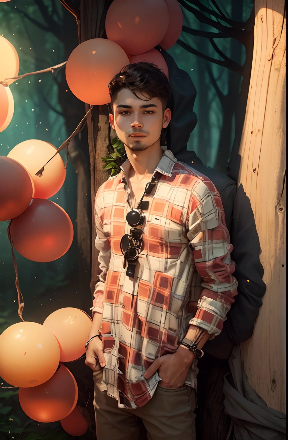 biutiful boy and forest background