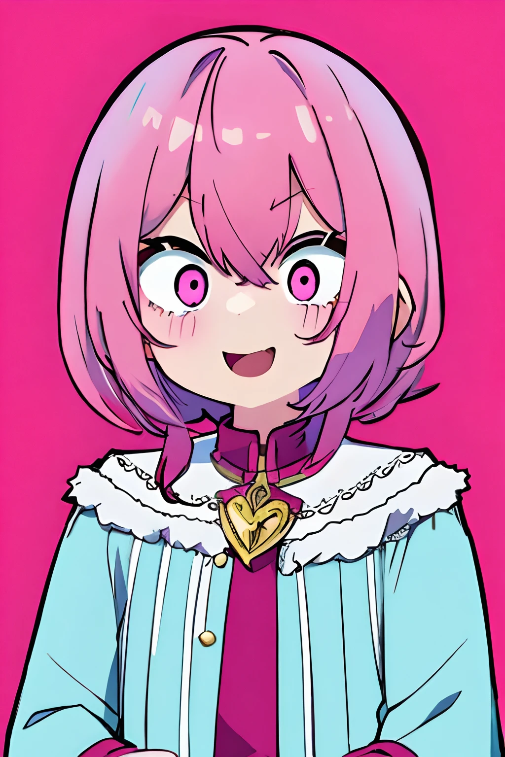 Girl with pink hair,without background
