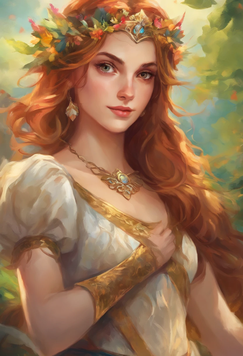 (uma mulher loira com traje medieval, segurando um arco),oil-painting, rosto e olhos detalhados, cores vibrantes, realistic lighting, Paisagem medieval, castelo no fundo, flowing hair, confident and focused expression, Classic art style, tons de cores quentes, high resolution, foco nítido, Figurino elaborado