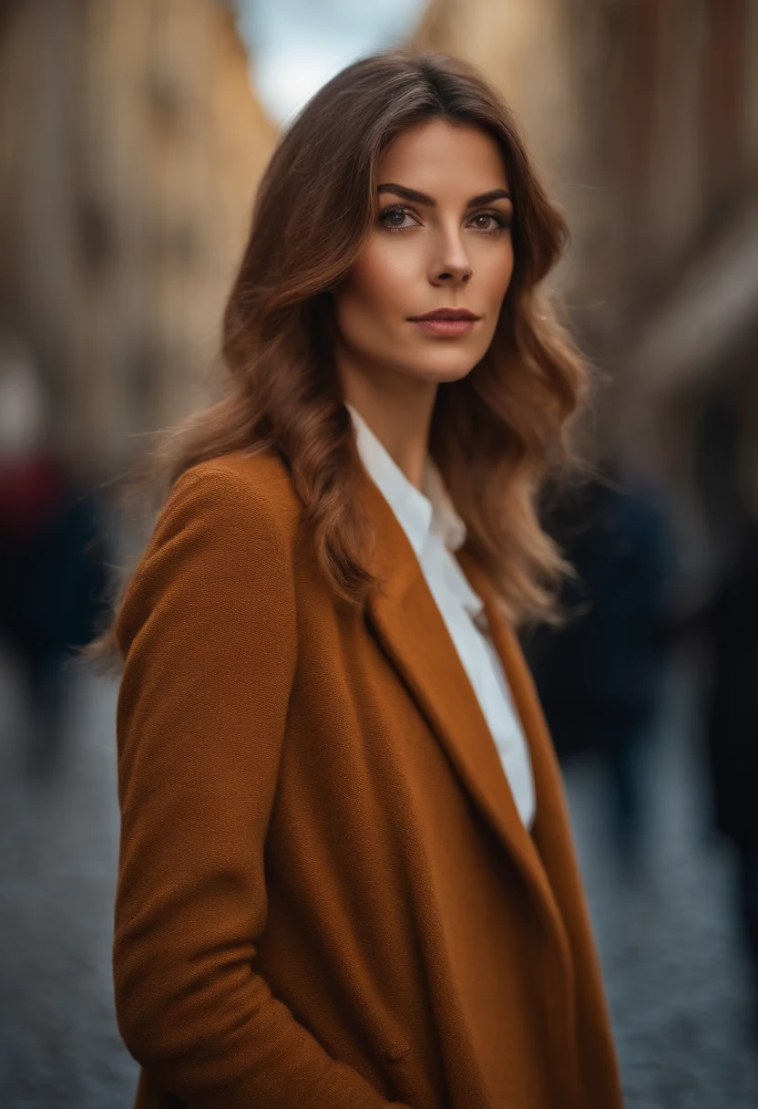 __couleur des cheveux__, European woman, cheveux longs, Contexte de la ville de Lisbonne, hiver, professionnel, 4K, Disque dur, UDisque dur, 8k, high details, Ultra Definition