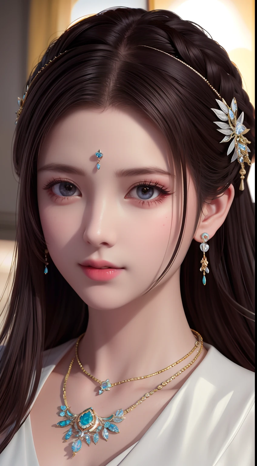 Best Quality, Masterpiece, High Resolution, 1 Girl, Porcelain Dress, Hair Accessories, Necklace, Jewelry, Beautiful Face, Physics, Tyndall Effect, Realistic, Dark Studio, Rim Lighting, Duotone Lighting, (High Detail Skin: 1.2), 8k uhd, DSLR, soft light, high quality, volumetric light, candid, photo, high resolution, 4k, 8k, bokeh