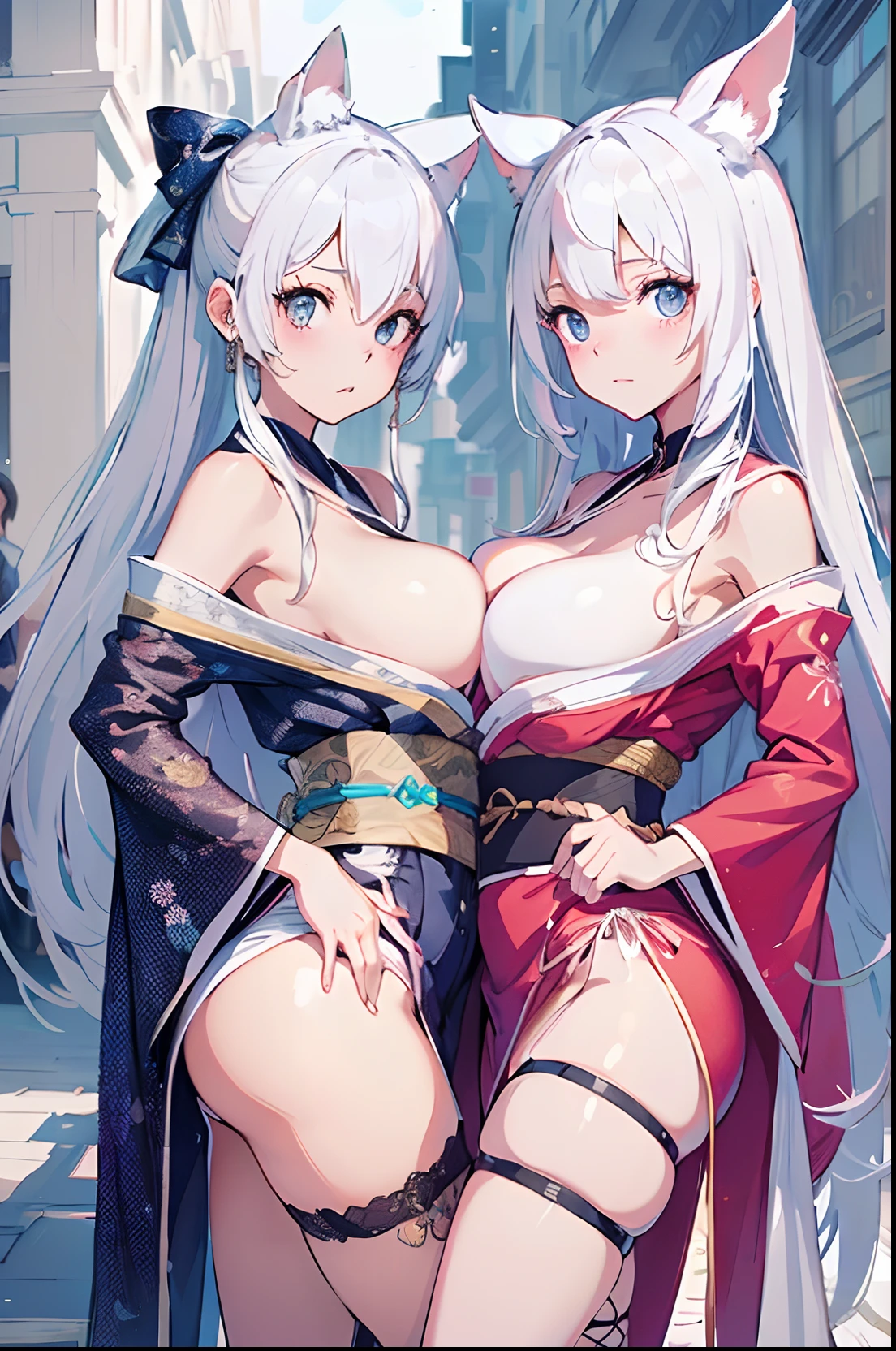 (masutepiece:1.4),ultra -detail、hyper quality、High resolution、Beautiful adult woman、Beautiful skins、Beautiful muscles、(((Kimono with beautiful decoration)))、(((Beautiful decorated panties)))、(((Luxury costumes)))、top-quality、16-k illustration、​masterpiece、high detailing、beatiful backgrounds、((Detailed drawing))、Perfect Photo、Perfect Beautiful Girl、spot light、cowboy  shot