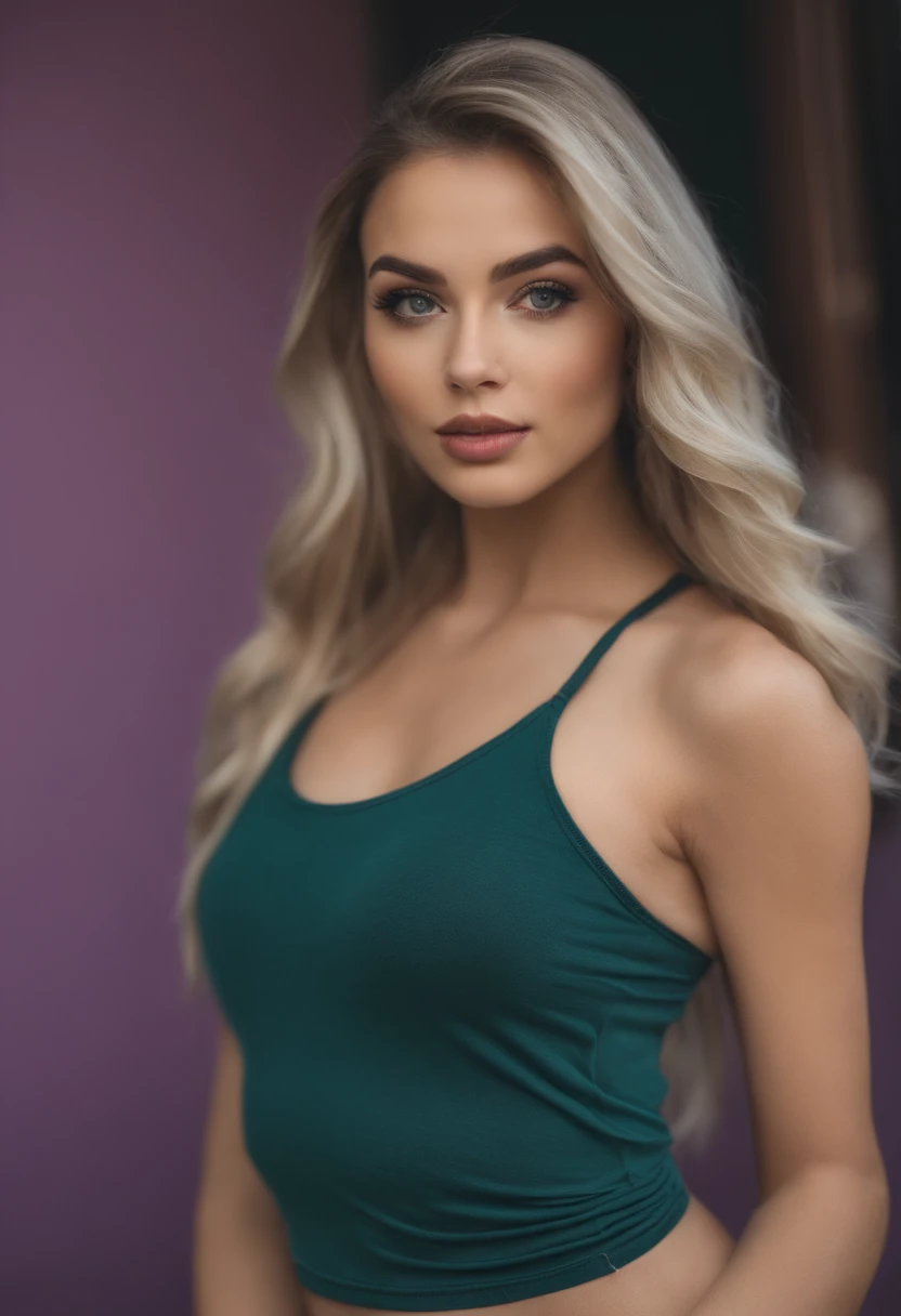 woman with matching tank top and panties, fille sexy aux yeux bleus, Portrait Sophie Mudd, Portrait de Corinna Kopf, cheveux blonds et grands yeux, selfie of a young woman, Les yeux dans le club Violet Myers, ohne Maquillage, maquillage naturel, Look directly into the camera, Visage avec Artgram, dezentes Maquillage, Superbe photo du corps entier, dans la chambre, Fission