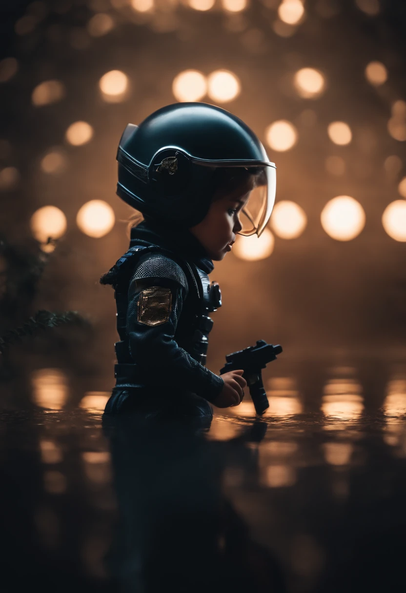 A and a galactic ninja soldier, pilotando uma nave espacial