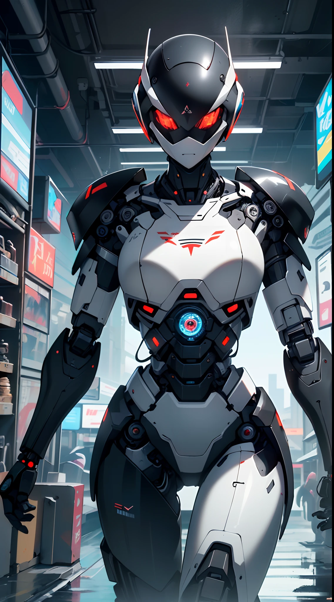 (((girl robot))),assaultron, itrobo2022, 1girl,robot,humanoid robot,robot joints,joints,black robot helmet,black armor,head-mounted display,humanoid robot,white robot joints,one-eyed,white joints,no humans,((black armor)),wide hips,curvy,mechanical arms,crotch plate,science fiction,post-apocalypse,outside,large breasts:1.4,(very long legs:1.4),

reelmech,cyborg girl,(cyborg girl:1.5),android,((mechanical robot girl)),

(((doll))),((((black skin,doll joints:1.5,mechanical hands:1.5,black armored dress,tesla coils,mechanical doll:1.5,Body of a machine,black metallic skin,ball joint,cyborg:1.5,robotic parts,robot)))),(Mechanical joints: 1.4,Mechanical limbs),mecha armor suit, full face armor, full body armor,

lot of rgb,(spider lower abdomen),

(nsfw),

motorcycle black helmet,(wearing head-mounted display that is chunky and hi-tech with neon lights:1.2),corporate logos,complete black helmet,no face,black body,black skin,black robotic body,((((technological face mask,Cybernetic_Jawless, black mask)))),

(dynamic pose:1.0),solo focus,embarrassed,(centered,scale to fit dimensions,Rule of thirds),

cyberpunk city by the ocean at night, with bright neon signs and dark stormy clouds and puddles, scenery:1.25,

highres, sharp focus, (ultra detailed, extremely detailed), (photorealistic artwork:1.37),(extremely detailed CG unity 8k wallpaper),((synthwave background theme)),(((vibrant colors))),(intricate background),(masterpiece),(best quality),