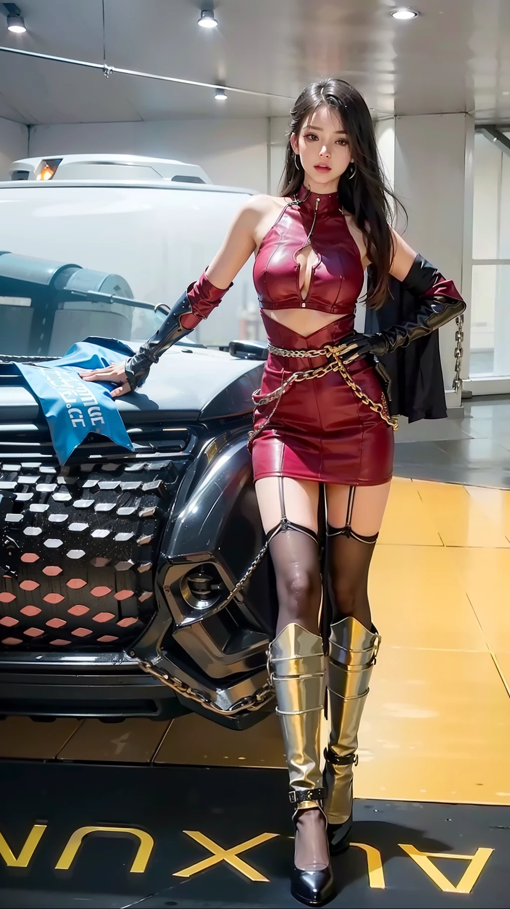 ,((Wearing a torn sheer costume of a superheroine)),(, No bra)), Wet crotch, Wet thighs, Beautiful girl with accentuated slender abs: 1.4, (((nipple tips protruding, areola is protruding, The shape of the pubic region is clearly visible)), sixpack abs: 1.4, Bust Botox, Photo, Sharpness, Unique 850 4, Koda850 k portrait camera, F1.6 shots, Ultra-realistic textures, Spectacular light textures, Cinestil 800 Fashion Mechanics, (futuristic sci-fi battle fashion: 1.1), (tied perfectly by chain), Restraint, Slaves, collars, ((wide prison with sunlight)), Dark fantasy, Realistic material details, extreme hight detail, Ultra-realistic materials ((Torn costume))), Wet, Cloudy, (Chained)), ((big emphasized by chains)), ((chains digging into crotch)), ( (Collar)), (, No bra), shredded costumes, broken golden shields and battle spears,, White combat gloves, Combat shoulder armor, Blood splattered on the face, Blood splattered, Realistic, (Bruises, Dirty, ripped clothing, skimpy clothing, Blood: 1.3), Torn Cape, Torn pantyhose, Long legs, ((iron pipe in the crotch)), Metallic shackles and fetters, ((chains hung from heaven)), Wet crotch is clearly visible, Swarovski's sword and the anatomy beneath his feet, (futuristic sci-fi battle fashion, Torn mesh stockings),beauitful face