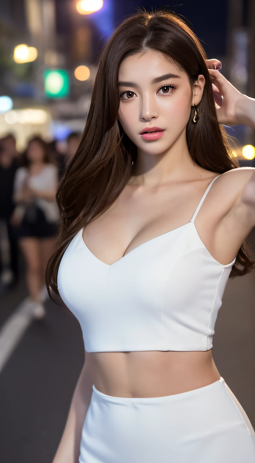 cheer girl、(最好质量、8K、tmasterpiece:1.3))、Crisp focus:1.2、Beautiful Woman with Perfect Style:1.4、Slender abs:1.2、((dark brown  hair、A large:1.2))、Highly detailed facial and skin texture、Detailed eye、二重まぶた、(a beautifulchi girl:1.5)、Sexy Cheerleader、Cheerleader costumes、Put on a cheerleader costume and spread your legs((HugeBoobs、cleavage of the breast)))、(thick-thighs、an hourglass figure))、(top ress)、(Nipple paste: 1.8) ((Chunky red lips)), (long pony tail)), The photograph, tmasterpiece, realisitic, 真实感, photo realism, The high-contrast, Art Station 8K HD HD, the detail, realisitic, the detail, Skin texture, Super Detail, realistic skin textures, armature, 最好质量, ultra-high-resolution, ( photoreallistic: 1.4), Hi-Def, the detail, Raw foto, Clear Resolution, Nikon D850 Film Stock Photo Lige Freezes 4 Kodak Portra 400 Camera f1.6 lenses rich colors ultra realistic textures dramatic lighting Unreal Engine Art Station Cinestir 800 Trends, (Casual Hairstyles, Super: 1.9) ), Super Detail Face, Delicate eys, 二重まぶた, Soft breasts, a smile, Ultra exposed chest, Whole human body, Thigh Gaps, pale skinned, fitness, Beautiful ass, Glamour, Soft curves, Huge buttocks wide hips, full wet lips、Sexy Cheerleader、Cheerleader costumes、Cheer costumes、Fluffy skirt、mini-skirts、eating banana