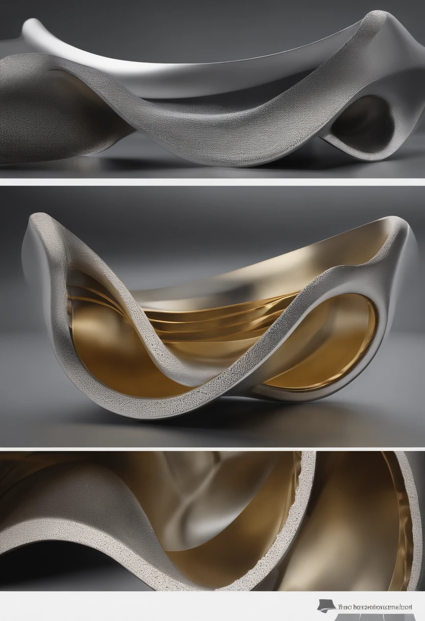 3D schematic of a hip implant,Made of titanium,metalictexture,Gradient density implants,The outer layer is dense and wear-resistant,The inner layer is porous with bone-like tissue,High hardness at the joints,Low hardness at the backbone,The whole picture is futuristic and technological,Ultra-clear details,Cinematic texture