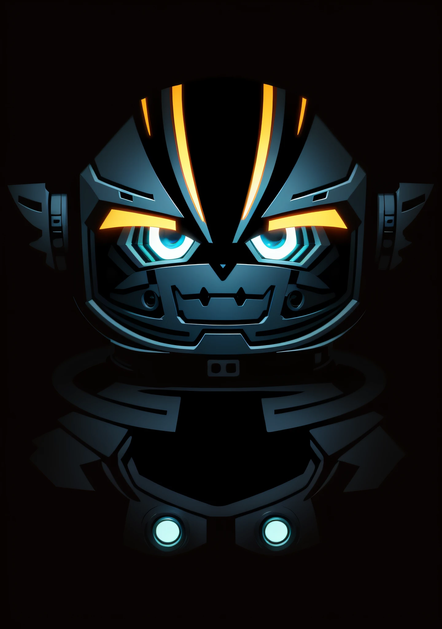 Cartoon character of robot wearing helmet and goggles, cute cyber gods, advanced digital chibi art, this character has cryokinesis, Tiger Intellectual Property, mecha anthropomorphic penguin, Male robot, With the robot tiger, with futuristic gear and helmet, Varguyart style, As an anthropomorphic tiger,OC renderer,8K high-definition,high definition detail