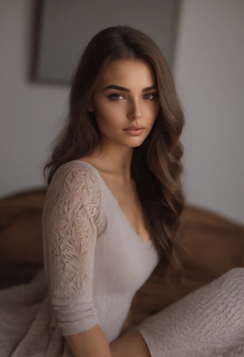 Arafed mujer con ropa negra, Chica sexy con ojos marrones, Retrato Sophie Mudd, brown hair and large eyes, selfie de una mujer joven, Ojos del dormitorio, Violeta Myers, sin maquillaje, Maquillaje natural, staring directly into camera, cara con artgram, maquillaje sutil, Impresionante foto de cuerpo completo, En el dormitorio, escote pechos llenos
