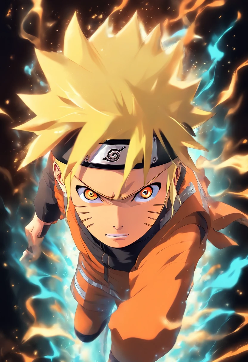 design de camisetas, naruto uzumaki, master part, vetor, colorida, flat illustration, fundo preto