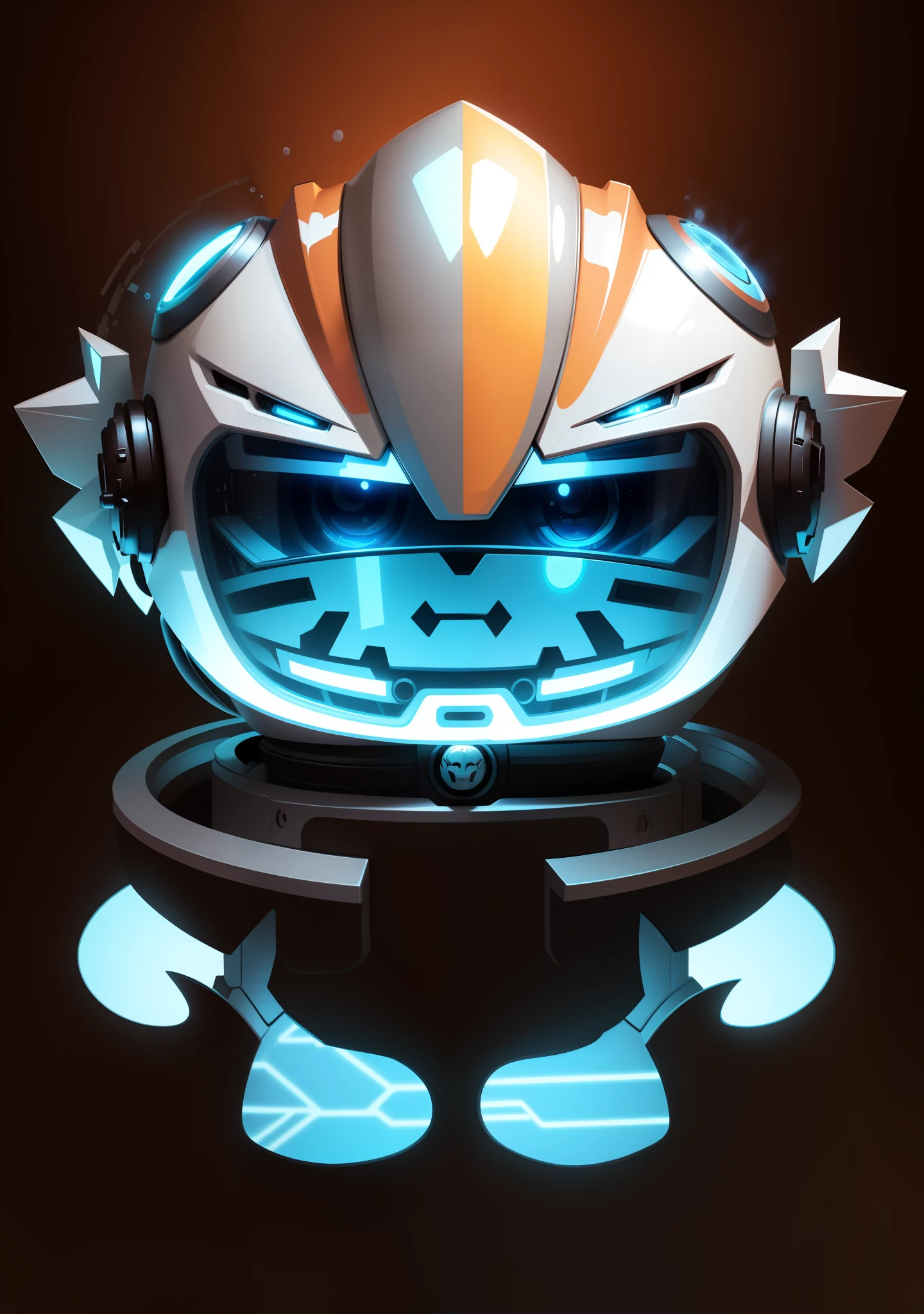 Cartoon character of robot wearing helmet and goggles, cute cyber gods, advanced digital chibi art, this character has cryokinesis, Tiger Intellectual Property, mecha anthropomorphic penguin, Male robot, With the robot tiger, with futuristic gear and helmet, Varguyart style, As an anthropomorphic tiger,OC renderer,8K high-definition,high definition detail