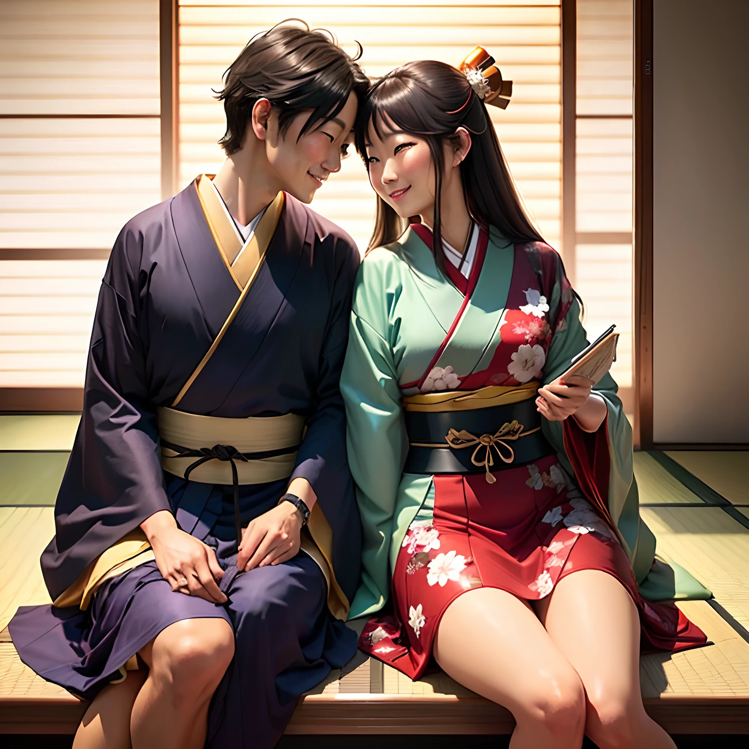 a couple　japanes　a picture　Flirting