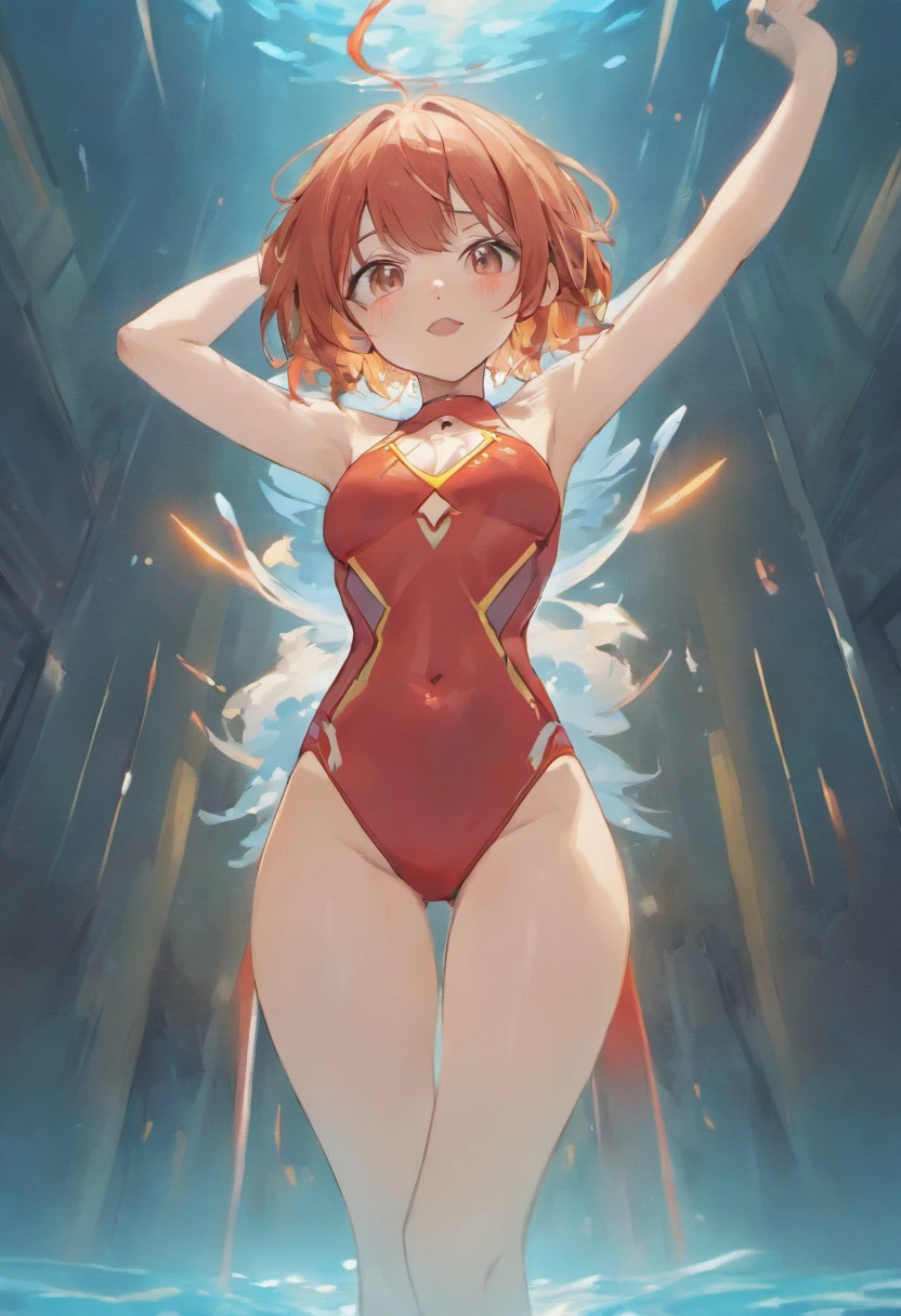 Realistic、High-leg competitive swimwear、Full body lotion、According to、Tecateca、、Kojiri、slim figure、slenderness、slender、Petite bust、Slim Girl Model、Beautuful Women、backs、Slender eyes、brunette color hair、short-cut、low angles、zoomed out、Upper body naked、 、perspired、red blush、buttock、Bite、Opening legs、Opening legs、Legs open、Opening legs、Spread your legs apart