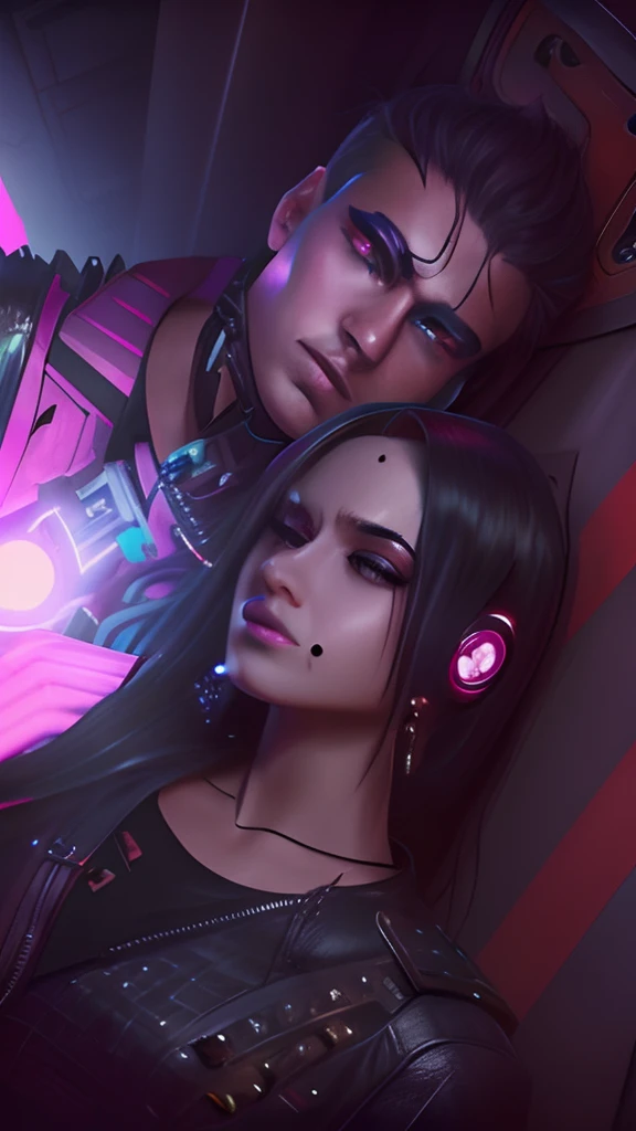 Change background cyberpunk handsome girl realistic face