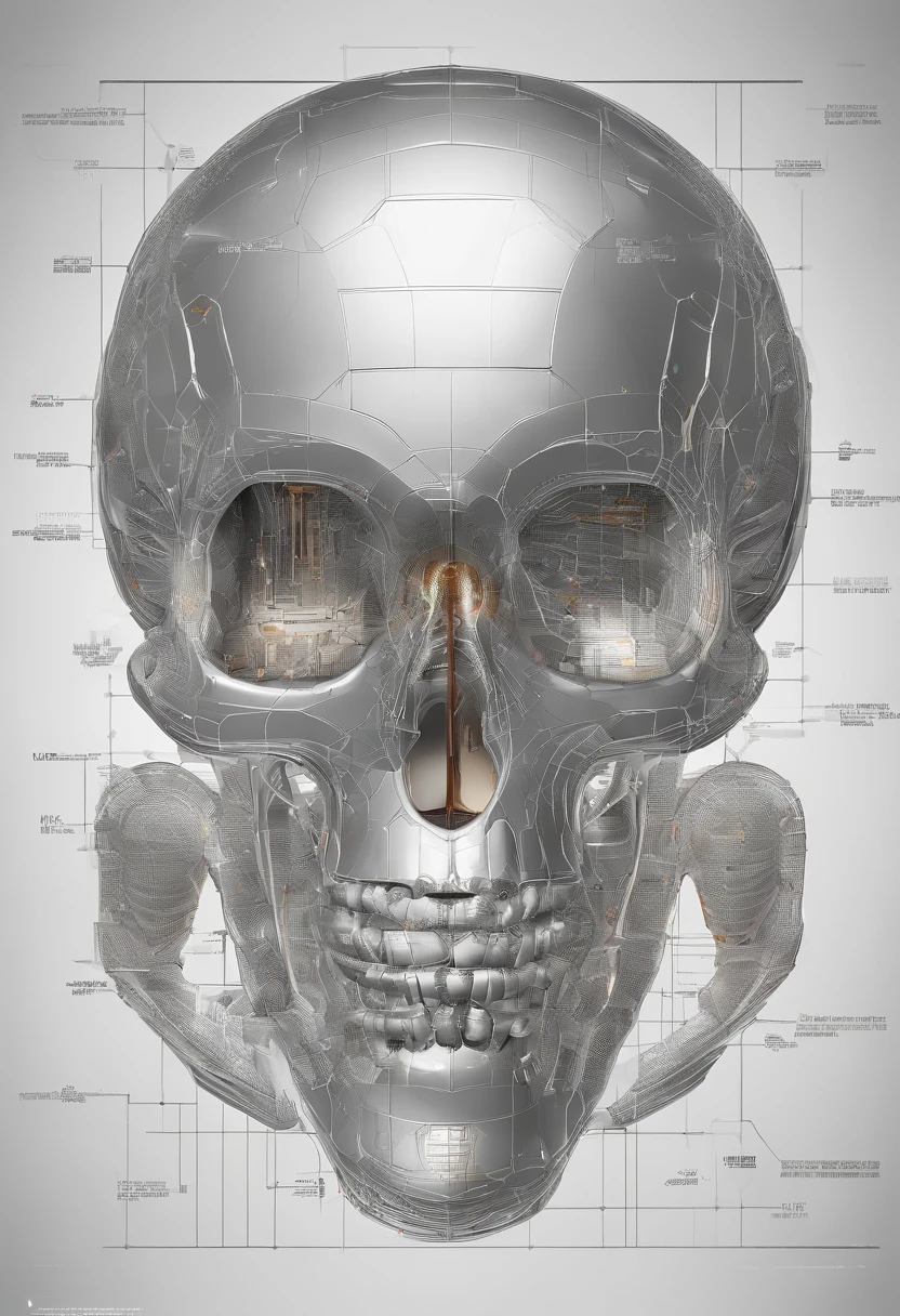 3D schematic of a hip or knee implant,Made of titanium,metalictexture,Gradient density implants,The outer layer is dense,The inner layer is porous,The whole picture is futuristic and technological,Ultra-clear details,Cinematic texture