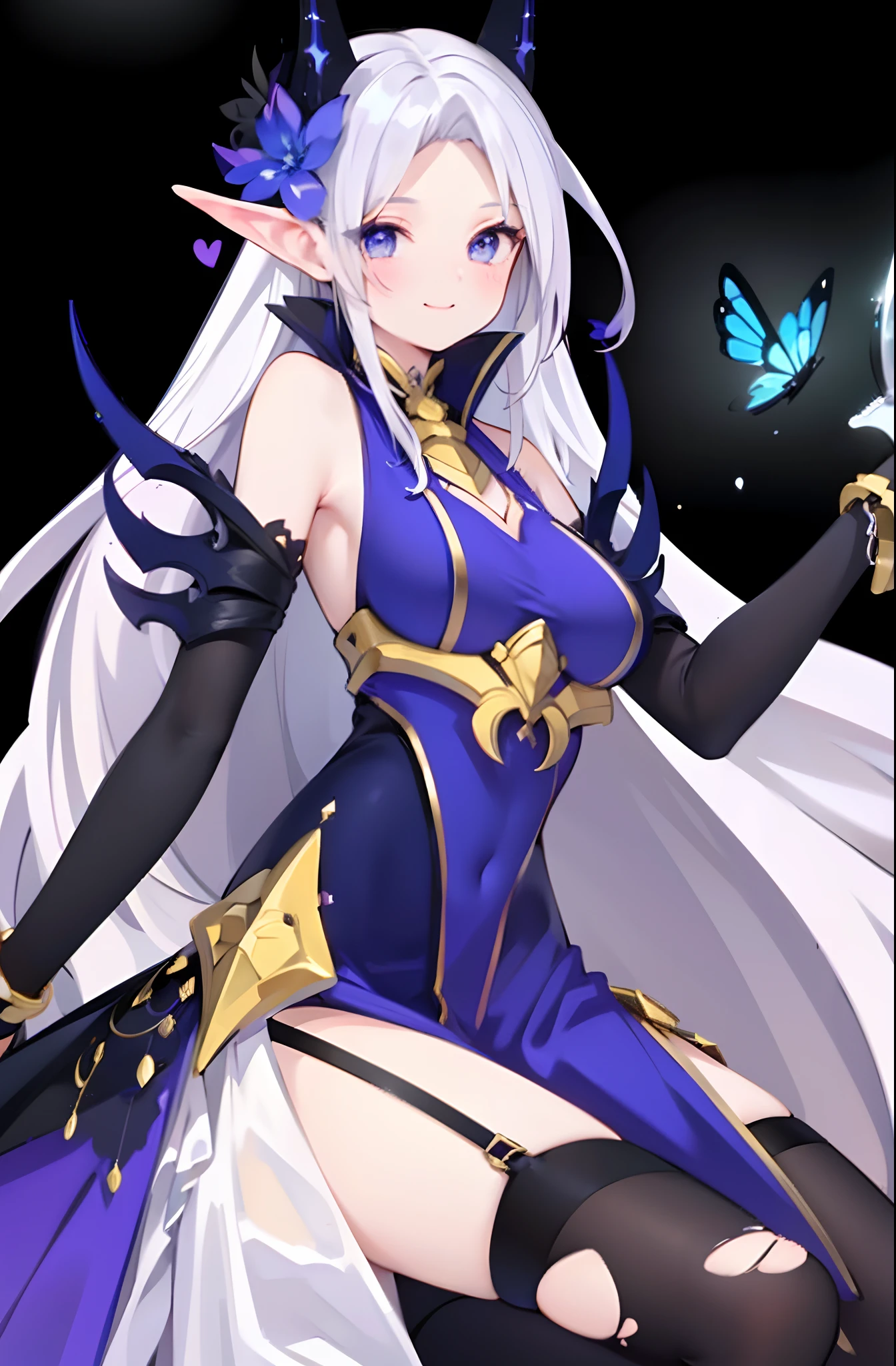 ((tmasterpiece:1.4,best qualtiy))+,(hyper-detailing)+,(Ultra-detailed eyes)+,(Ultra-detailed hair)+,bluish violet eyes,Girl with a smile