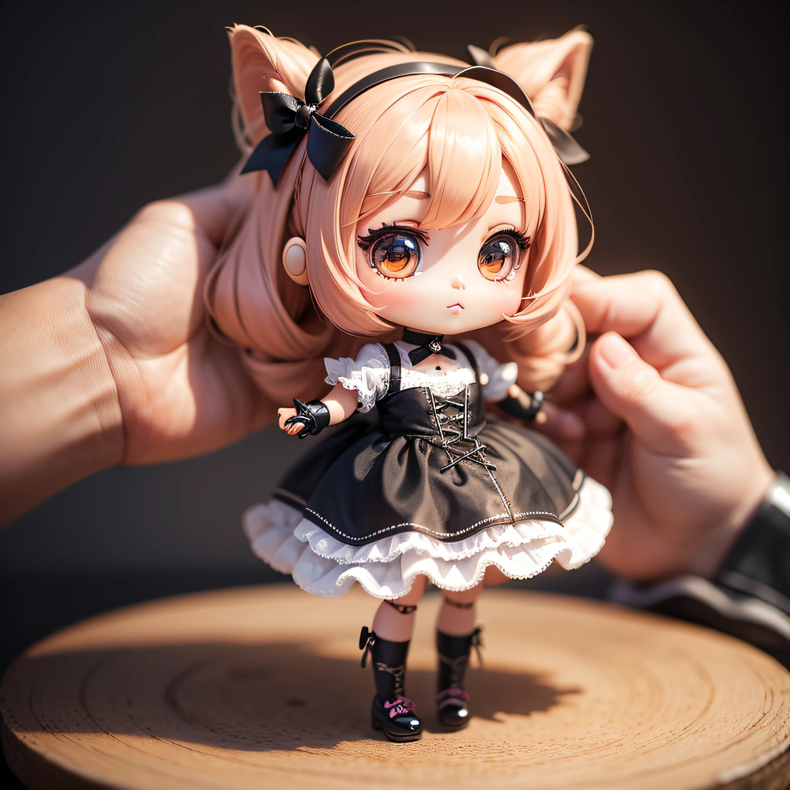 a beautiful chibi girl girl doll crisp 8k from gari, estilo chibi