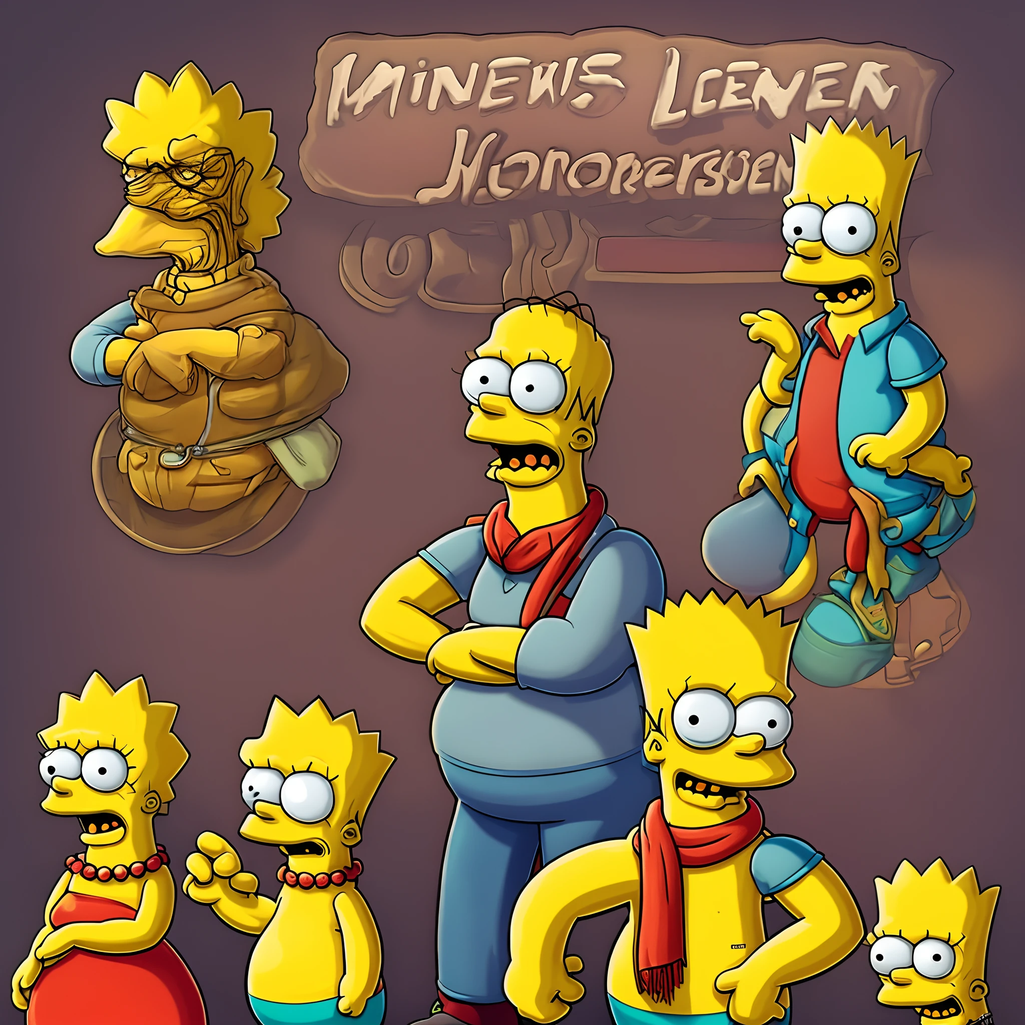 What would a character named Arsene look like in The Simpsons with the cartoon aesthetic