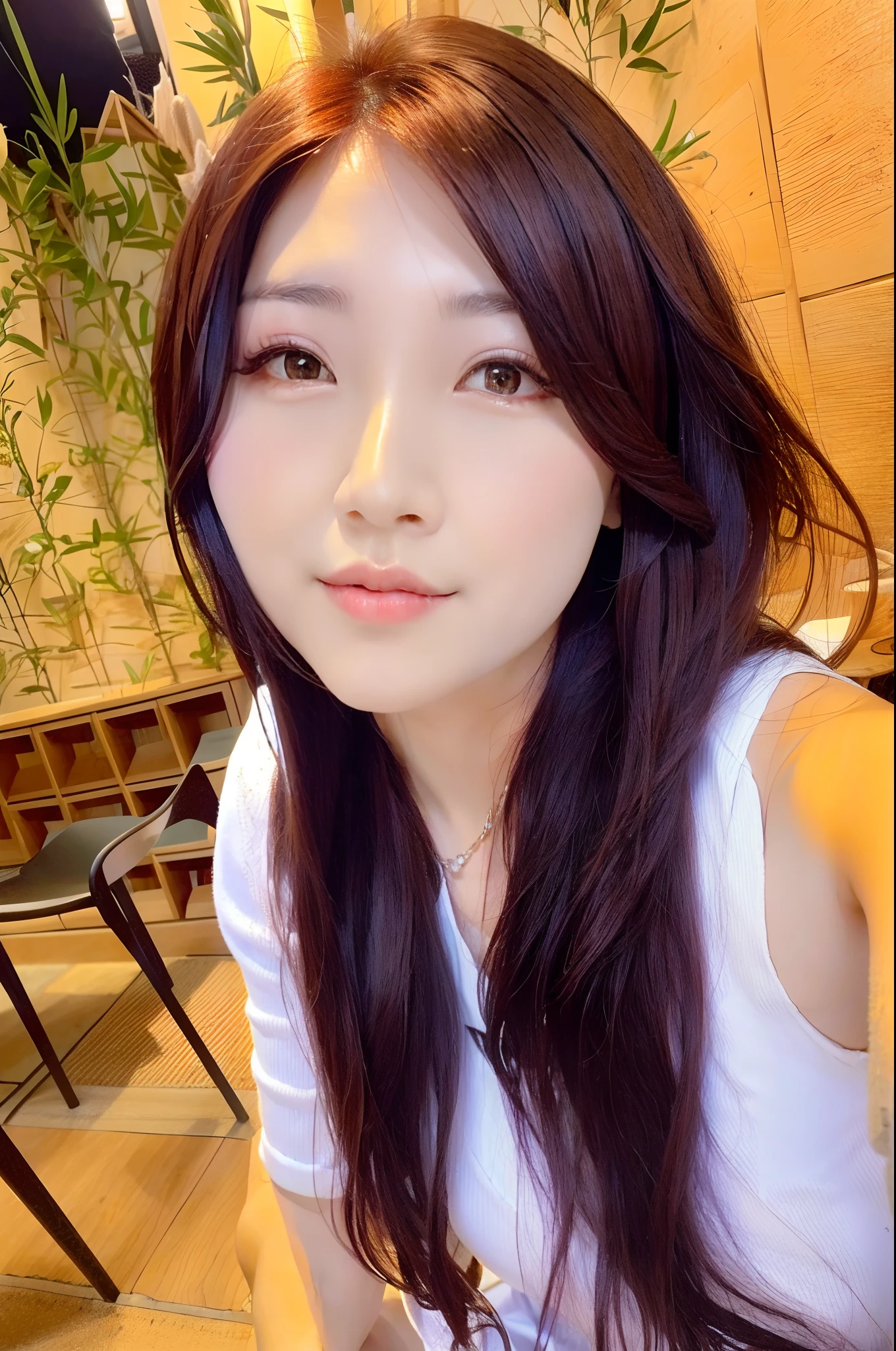 Arafeld Asian woman with long brown hair sitting in a chair, jaeyeon nam, Korean girl, Choi Hyun-hwa, beautiful Korean women, 2 , Beautiful young Korean woman, Gorgeous young Korean woman, Korean woman, 2 8 years oldn, sangsoo jeong, 2 9 years old, young lovfaces