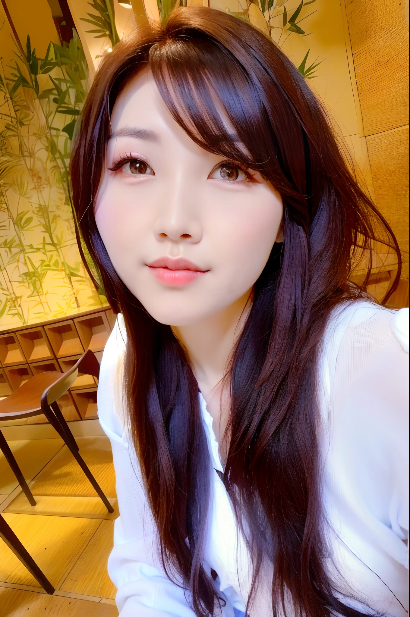 Arafeld Asian woman with long brown hair sitting in a chair, jaeyeon nam, Korean girl, Choi Hyun-hwa, beautiful Korean women, 2 , Beautiful young Korean woman, Gorgeous young Korean woman, Korean woman, 2 8 years oldn, sangsoo jeong, 2 9 years old, young lovfaces