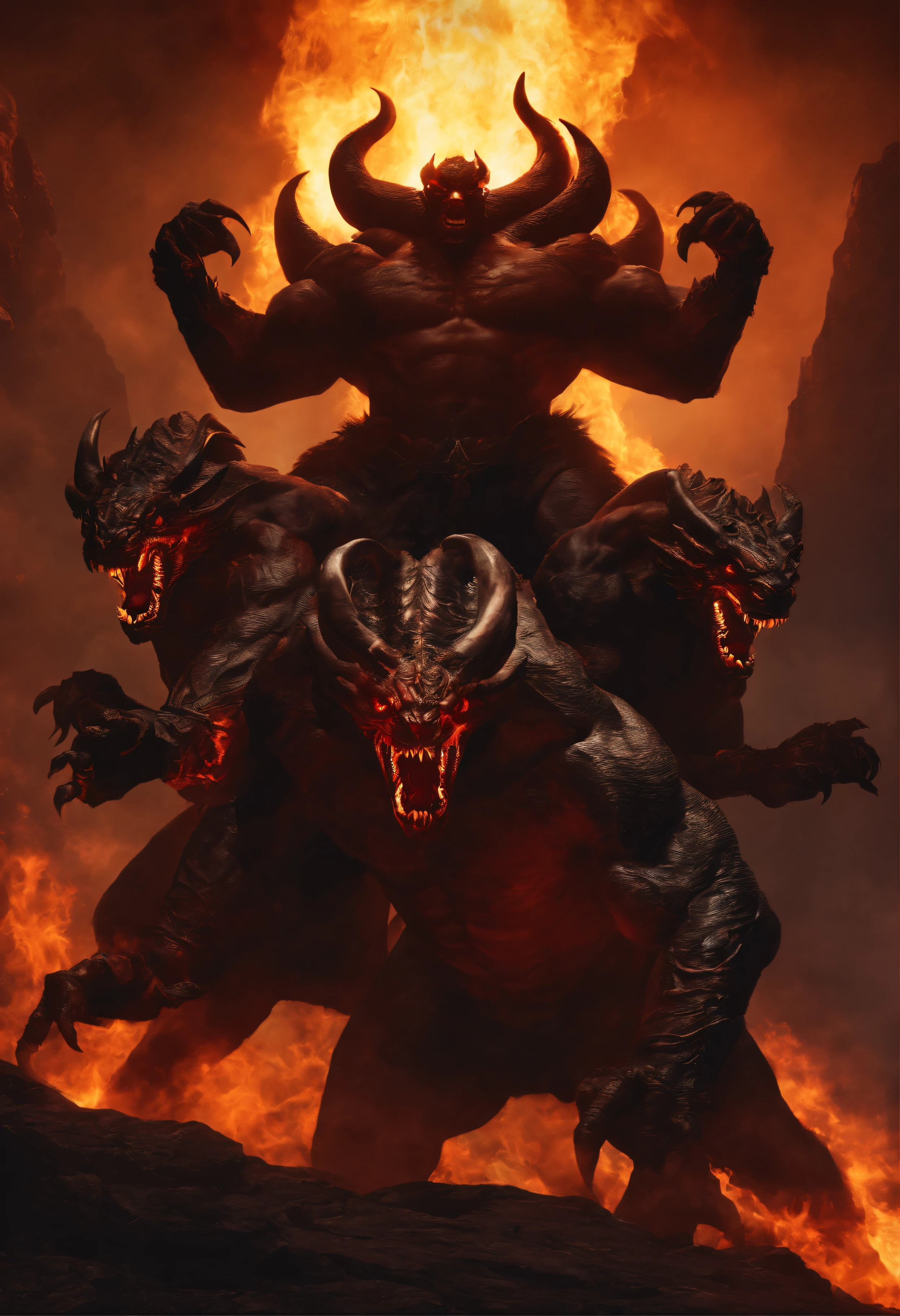 balrog, demon, fire demon, Shadow Demon, banya，Three-headed，drak，Vampires