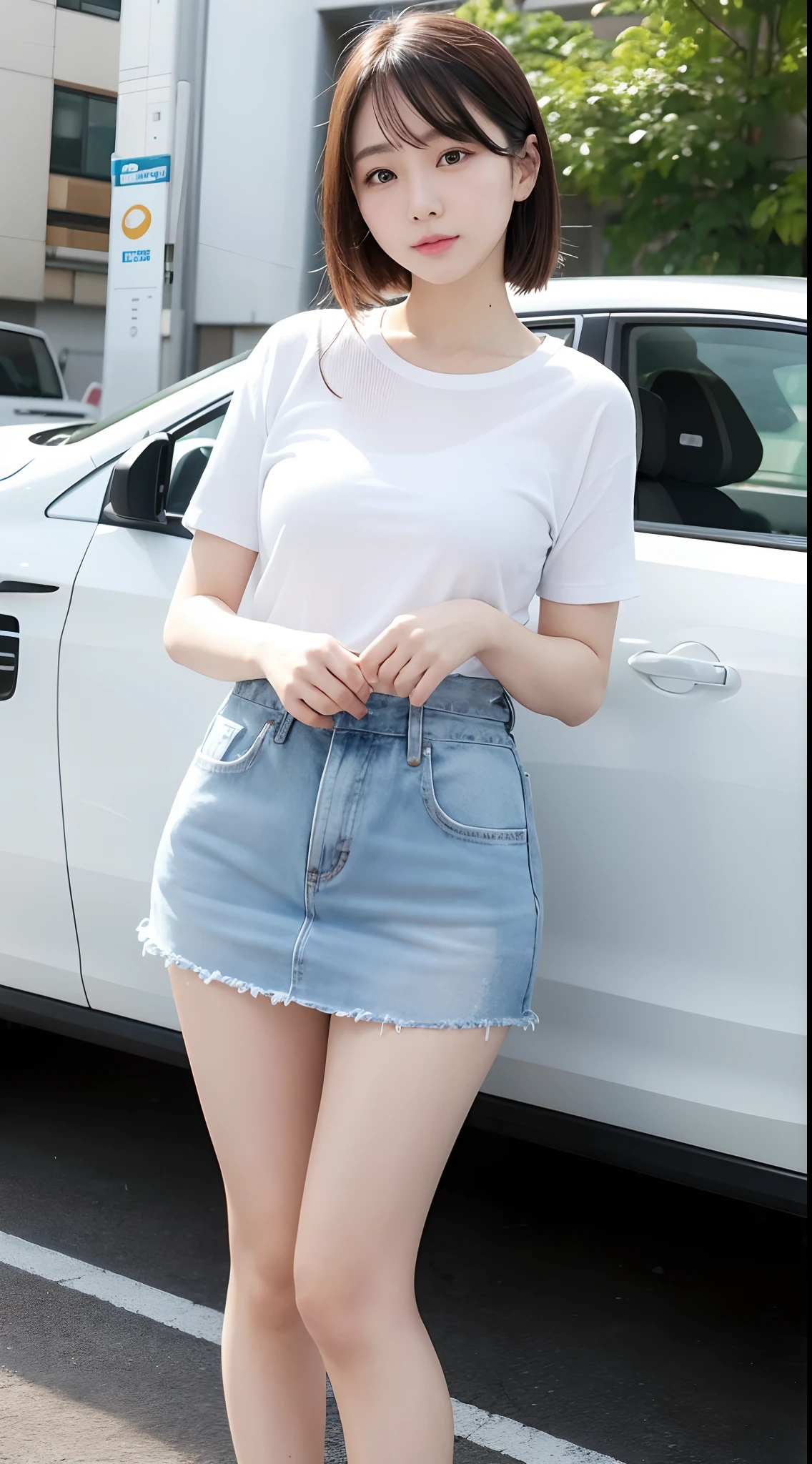 She has white skin and is very beautiful。I am a short Japan woman。