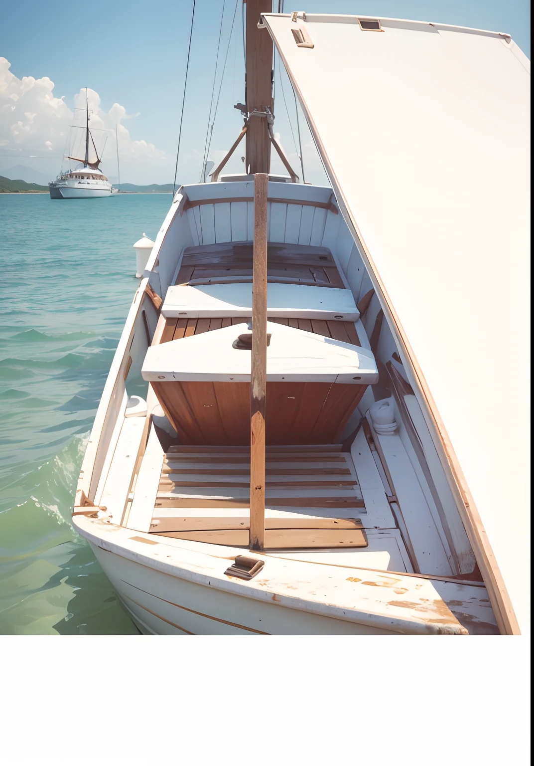 The white part is painted as white boat canvas