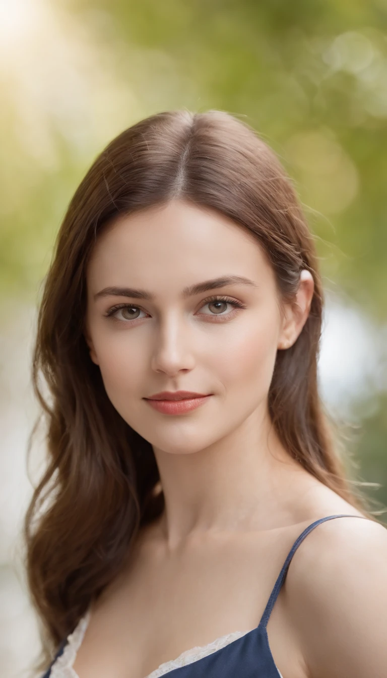 Calidad superior、realista 、pecho grande, Retrato de cuerpo entero、(fotorrealista:1.4)、Foto CRU、Uno、Estructura facial detallada、--ar 16:9 ,33 years , Chica europea vestida uniforme escolar
