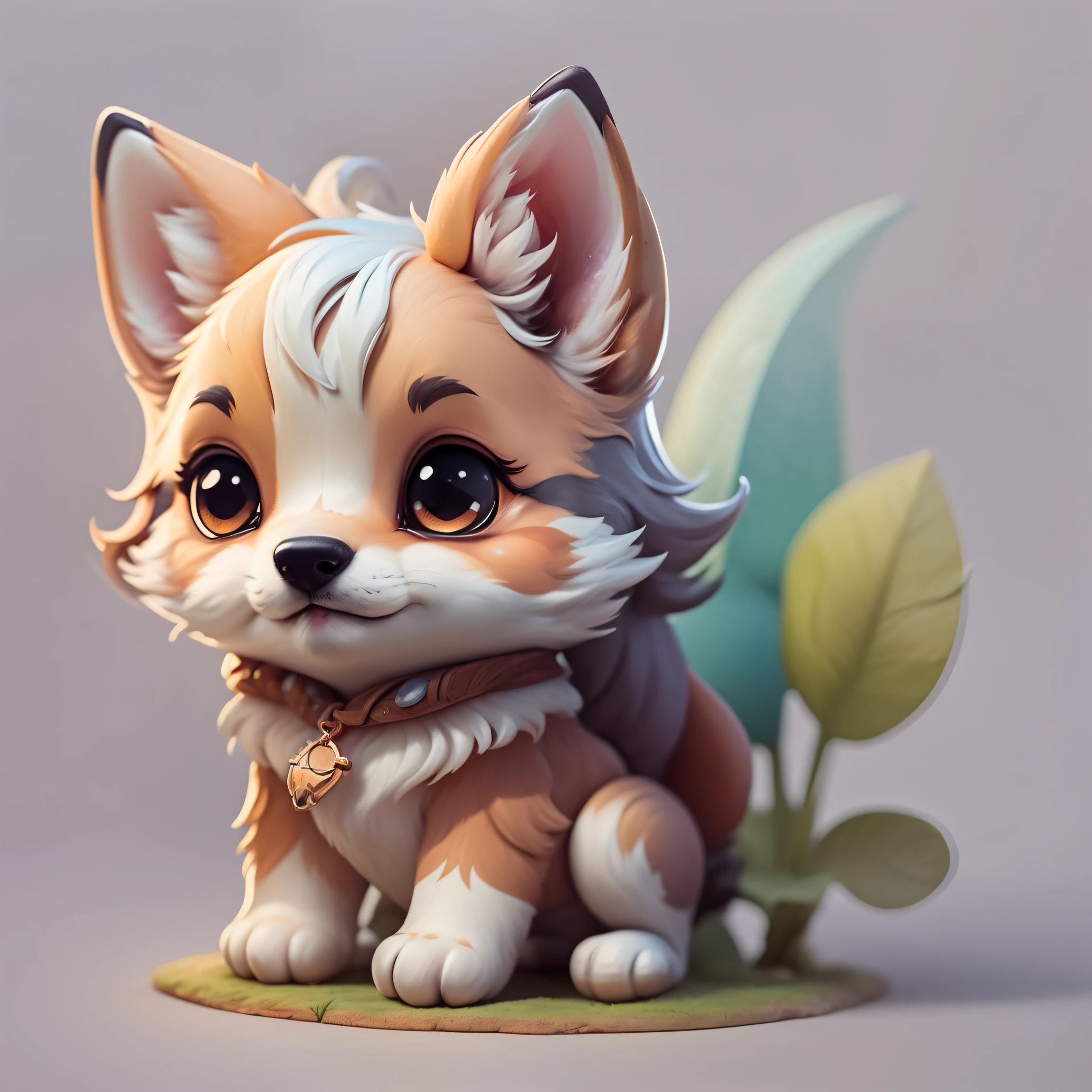 "Imaginative concept art of a cute creature,Inspired by Lora,There is a wolf,(CuteCreatures tag weighted at 0.9)“,clip art,