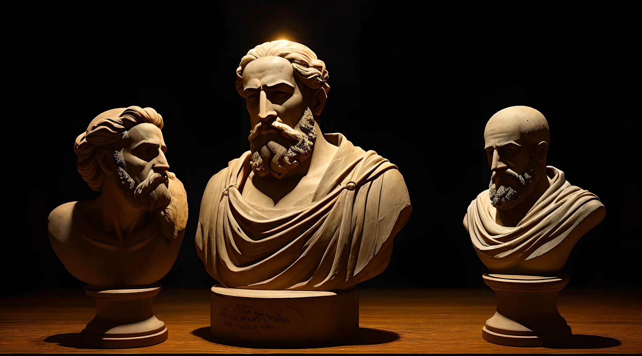 an old Greek philosopher wise strong stoic made with black stone, estilo de escultura por Giovanni Strazza, profundidade de foco bokesharp, Sombras, mistborn, nevoeiro, muito alto detalhado, cinematic lighthing, Kinematic, alto detalhado, Ultra Detalhado, Highlight lighting, cores muito divinas, realista, 8k, HDR
