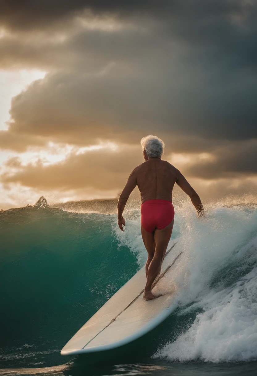 Grandma surfing,His face was full of horror