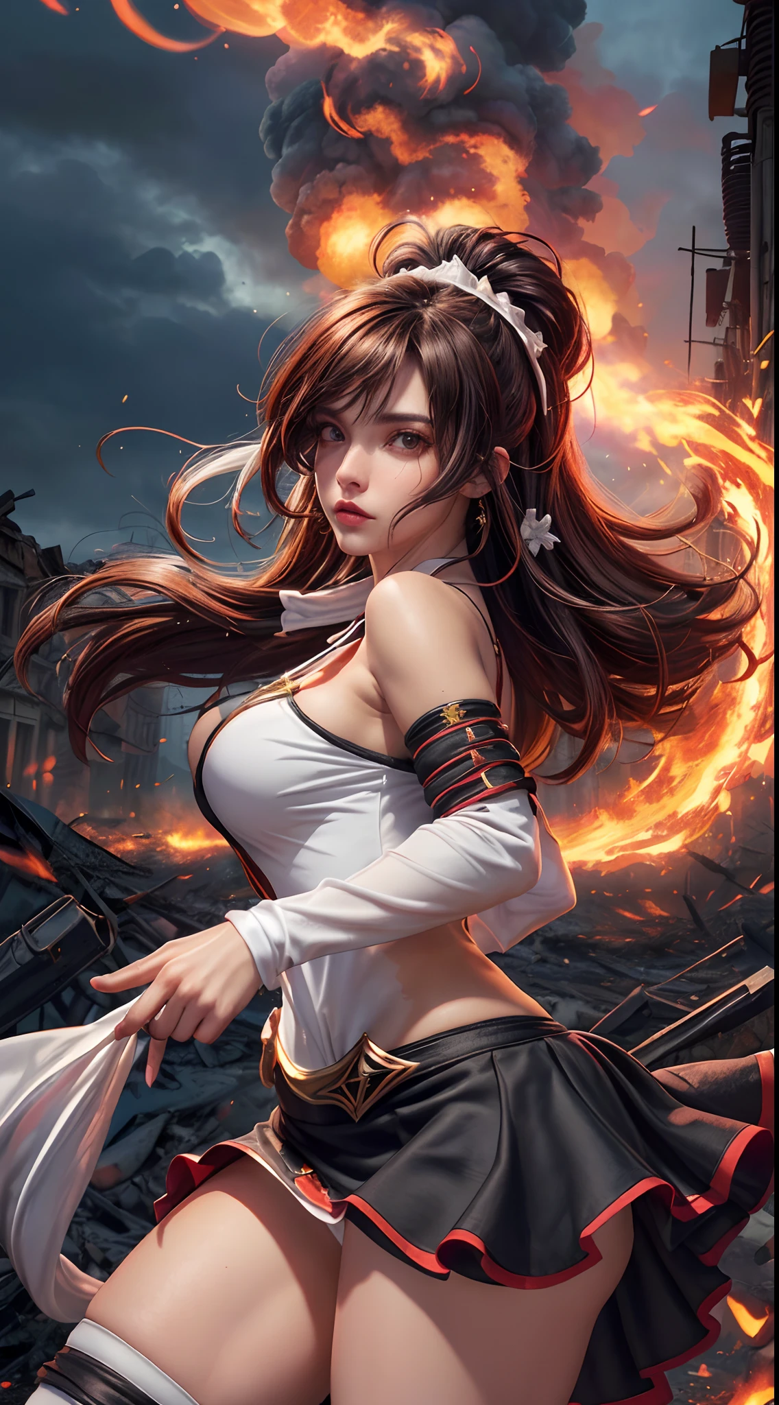 Ultra high quality, topquality, photolike, (((starry sky and white bed background, bright lights: 1.3))), (1girl: 1.3), perfect proportions, defeat, hopelessness, open your mouth wide, screams, crying, blushing, Asuna, 、erogenous、, (grungy、Frayed and torn white dress, bellybutton, Shoulders, Areolas, armor，), floting hair, red skirt, sword holder,( Put the shooting range to the top of the head: 1.1),Sitting with the crotch open, arms crossed behind the back, leaning forwards，Stick out your face, (ruddy, embarrassed, hopelessness、, rape eyes,, pleading, blushing), (hopelessness、, watery eyes, tears: 1.2), (huge breasts, perfect breasts, Areolas), (wet from rain, covered with white liquid, a large amount of liquid dripping from the crotch, liquid overflowing from the crotch, with liquid on their faces), slave chain, female slaves, slave chain, restraining machines