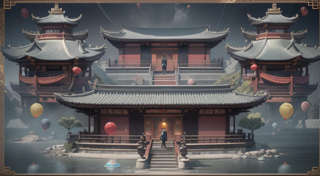 Side whole body,Kunlun Mountain,The black-haired fairy descends the mountain,Tai Chi stunts,Pure mantra hard ginseng,full bodyesbian,Combat posture,Low viewing angle,Dim background,It was surrounded by a large amount of thick white fog,((an extremely delicate and beautiful one),((Brunette hair all over the body)),((Water balloons in hand)),Lightning surrounds the dark-haired woman,((water sphere)),Taoist temple,Taiqing Palace,Suspended water balloons,There is lightning inside the water balloon,unreal-engine,巨作, the highest picture quality,Highest resolution,8K,Extremely detailed images,Moon light,Shadow optimization,Realistic style,Black Haired Woman