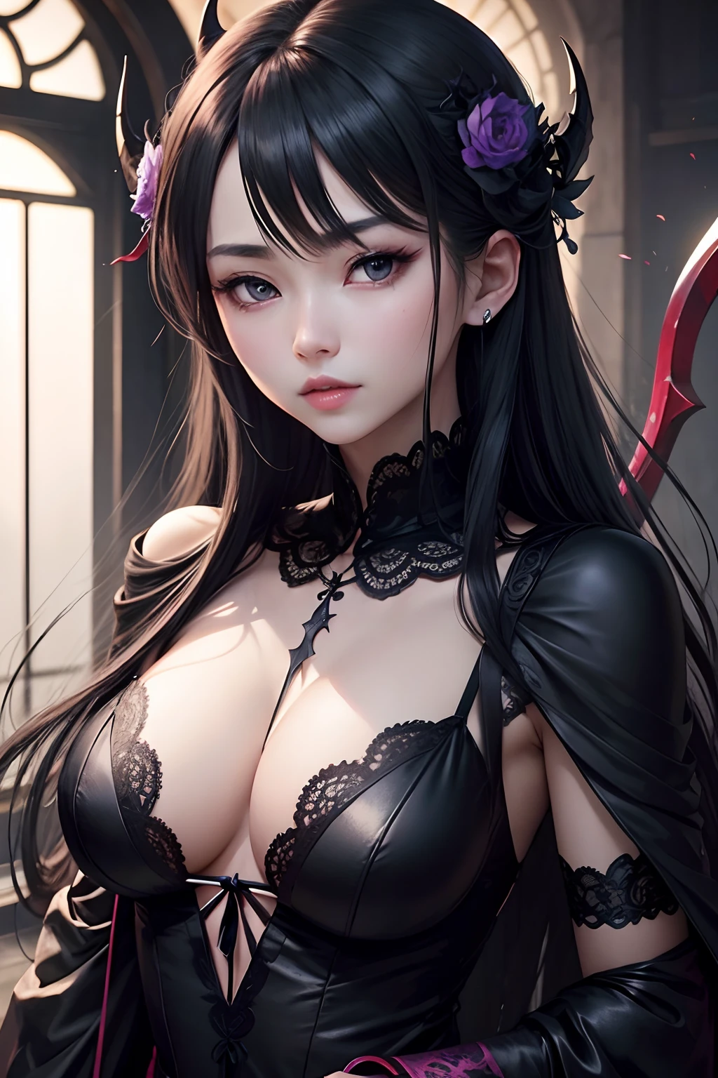shinigami、demon realm、The Darkness、the scythe、Dense、delicate、good looks、Beautiful