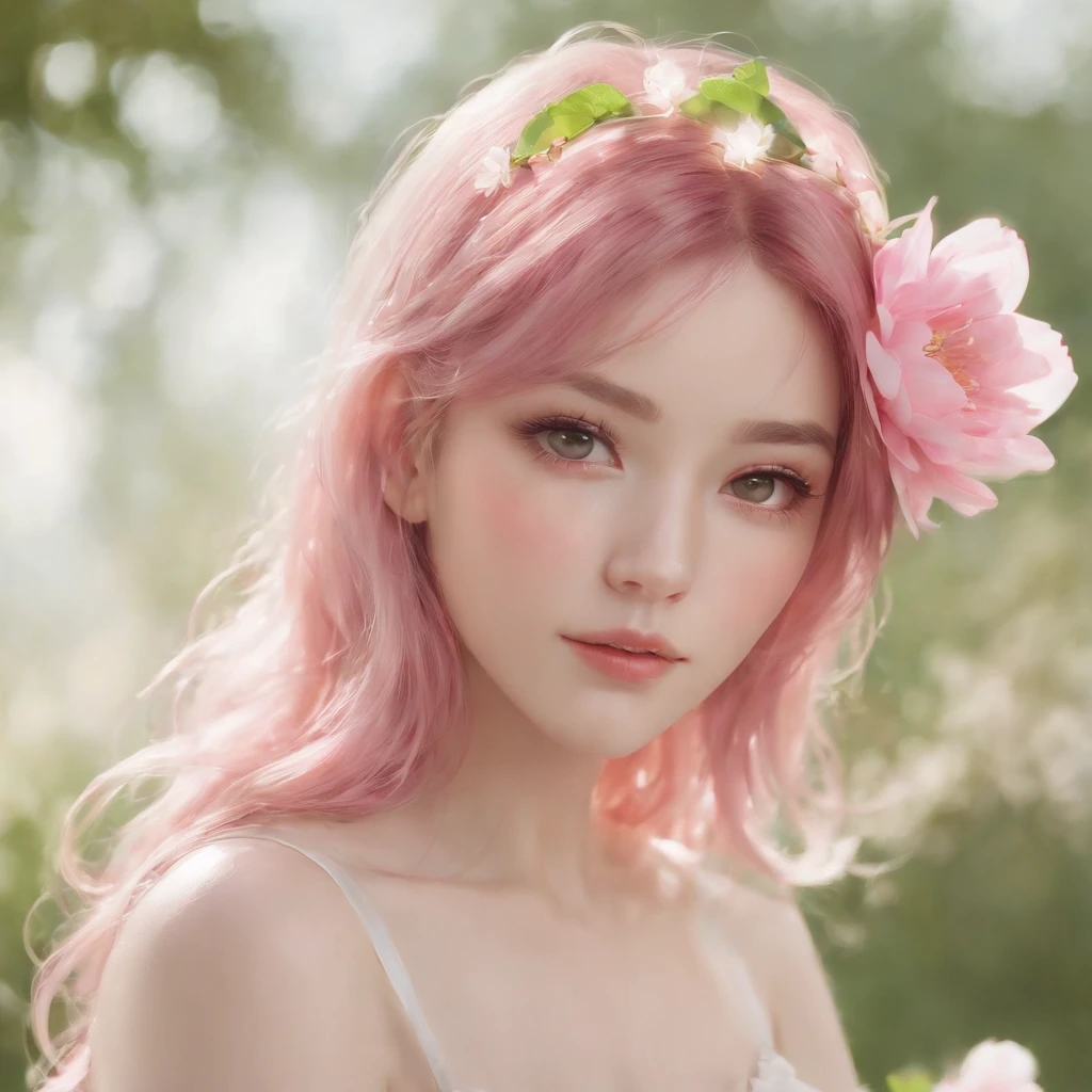 anime girl with pink hair and flowers in her hair, digital anime illustration, anime fantasy illustration, artwork in the style of guweiz, anime styled digital art, digital anime art, fantasy art style, detailed digital anime art, cute detailed digital art, beautiful digital illustration, soft anime illustration, beautiful anime portrait, beautiful digital artwork, digital 2d fantasy art