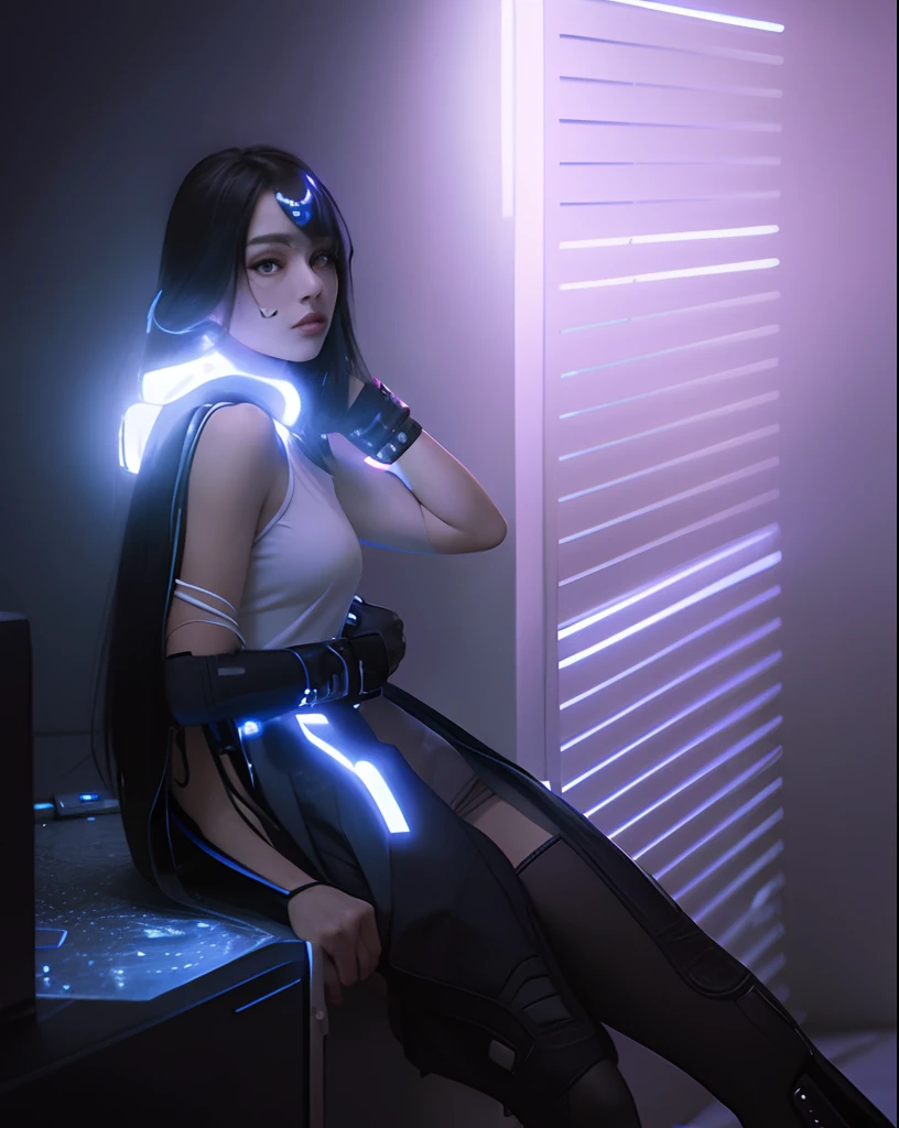 Change background cyberpunk handsome girl realistic face