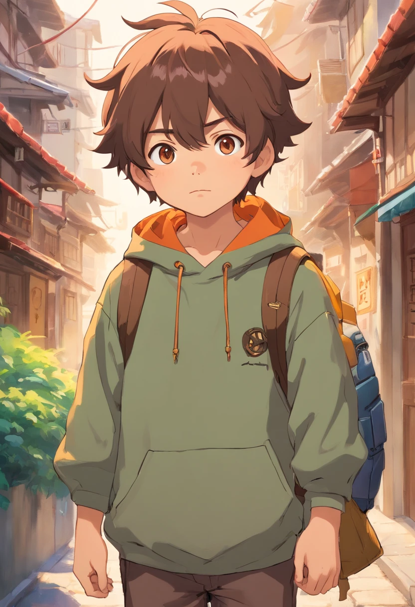 Batboy, (Orelhas pontudas Caramelo pele marrom Menino mouro, cabelo marrom::8 ), streetwear, Corpo Full Slime, cores pastel, risos loucos, Malvado, Hair::-10