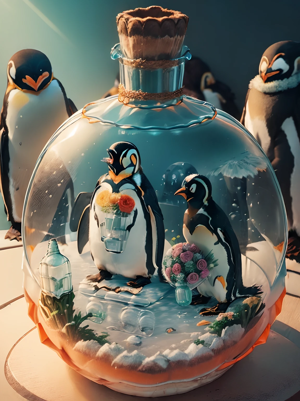 terrarium, also called glass garden, wardian case, or vivarium, enclosure with glass sides, and sometimes a glass top, arranged for keeping plants or terrestrial or semi-terrestrial animals indoors. The purpose may be decoration, scientific observation, or plant or animal propagation.Breathtaking Scenery,BREAK (penguin in the bottle:1.8),(bouquet in the bottle:1.8)