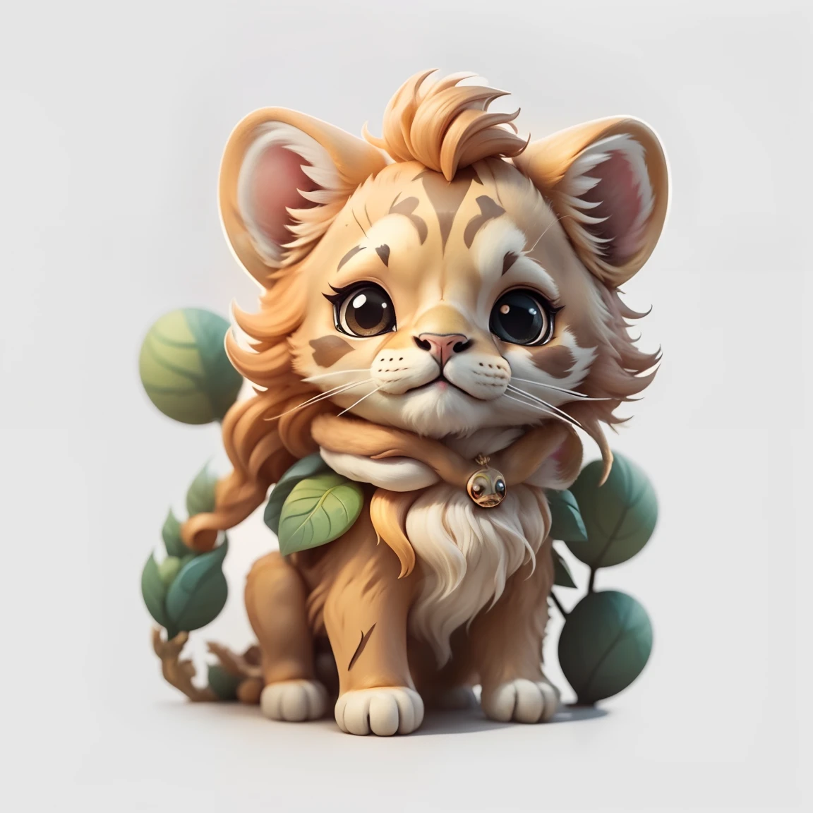 "Imaginative concept art of a cute creature,Inspired by Lora,There is a male lion,(CuteCreatures tag weighted at 0.9)“,clip art,