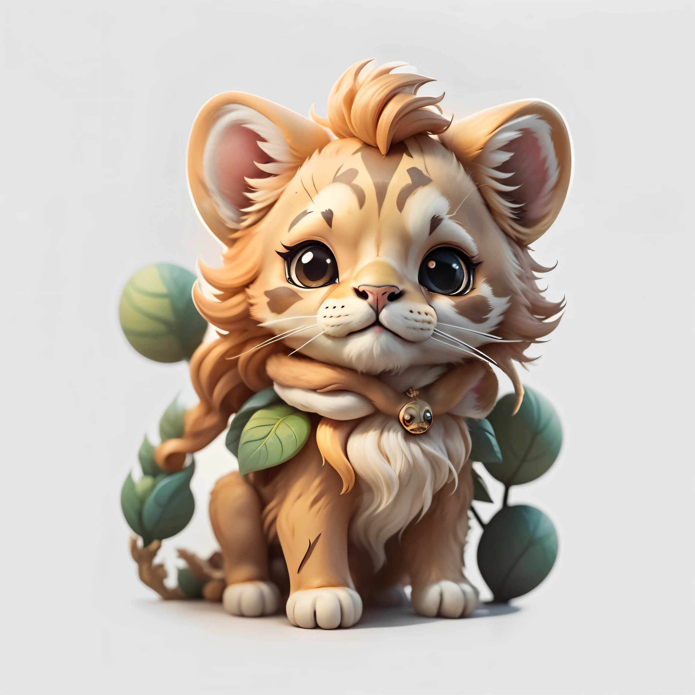 "Imaginative concept art of a cute creature,Inspired by Lora,There is a male lion,(CuteCreatures tag weighted at 0.9)“,clip art,