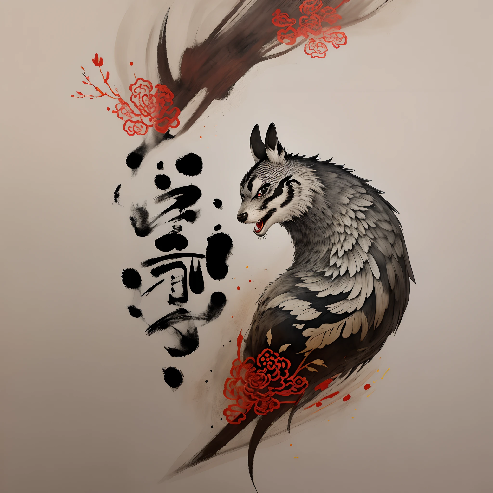ink,Traditional chinese painting,Boy cartoon