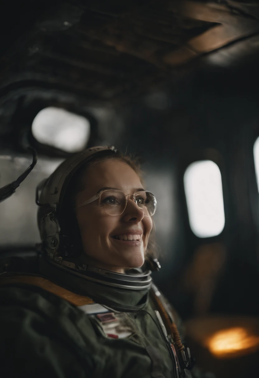 astronauta mulher, sorridente