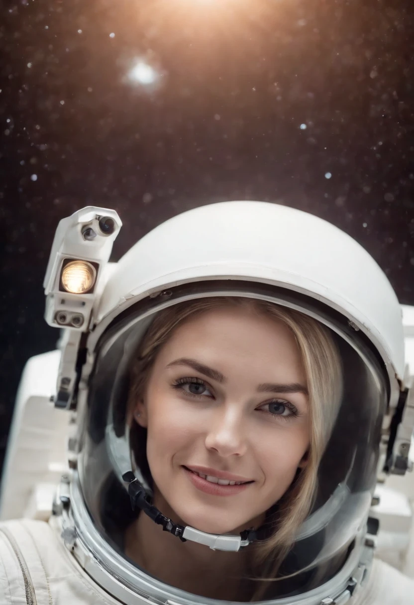 astronauta mulher, sorridente