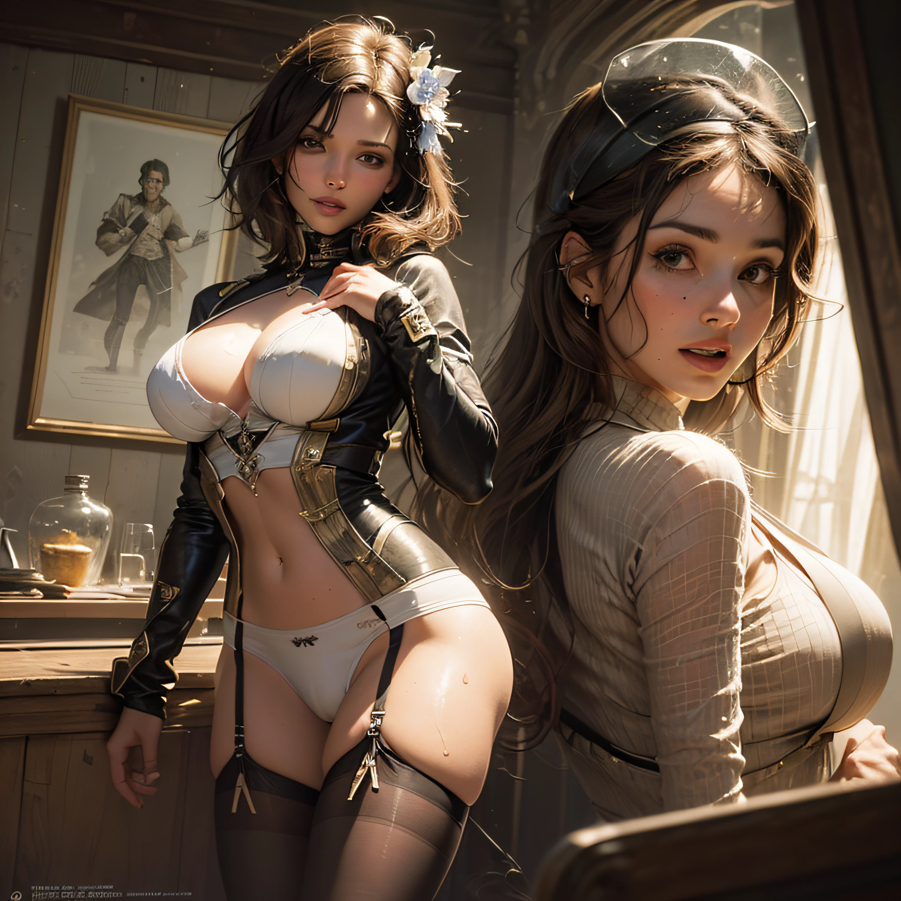 (photoreallistic:1.9)), premier quality,Realstic, Masterpiece, illustration, very delicate and beautiful, (CG:1.2), Very detailed, unity ,8k wallpaper, Amazing, finedetail,Best quality,Art officiel, incroyablement ridicule,Ultra detailded, High definition, Very detailed, une fille, nathalie portman, beautiful detailed girl,corps entier, tense underwear,grand,saggy breasts, white underwear, wet underwear, arm behind back, Ruines, sol, excited expression, beautiful detailed red eyes, face light, movie lighting, ( ( very clammy skin)), sueur transparente, from behind, ((corps entier)), (pleurs), Call for help, (gros seins), victorien, hanches larges, (gros cul), micro skirt, pantyless,