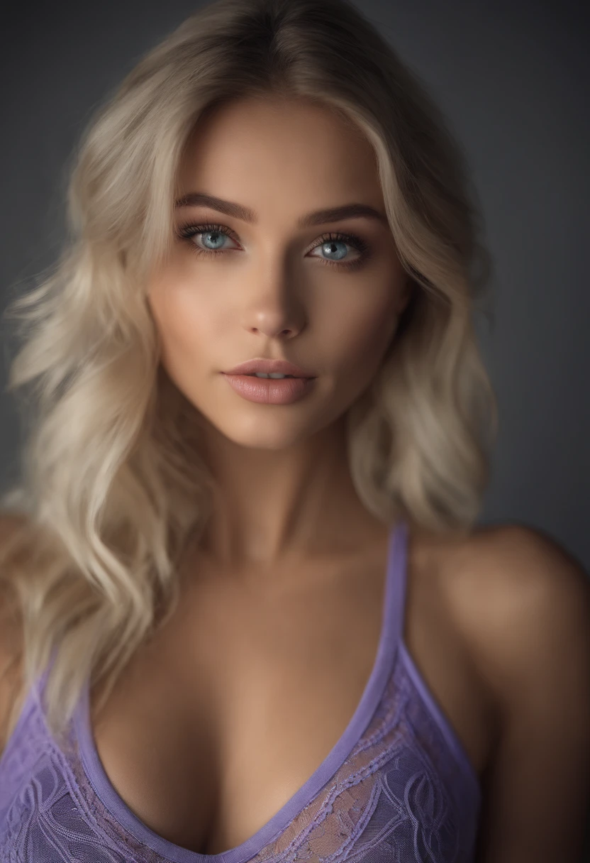 Woman with matching tank top and panties, Sexy girl with blue eyes, portrait sophie mudd, portrait corinna kopf, blonde hair and large eyes, Selfie einer jungen Frau, Augen im club Violet Myers, ohne Make-up, Natural makeup, Blick direkt in die Kamera, Gesicht mit Artgram, dezentes Make-up, Stunning full body shot, im Schlafzimmer, Spaltung,nsfw