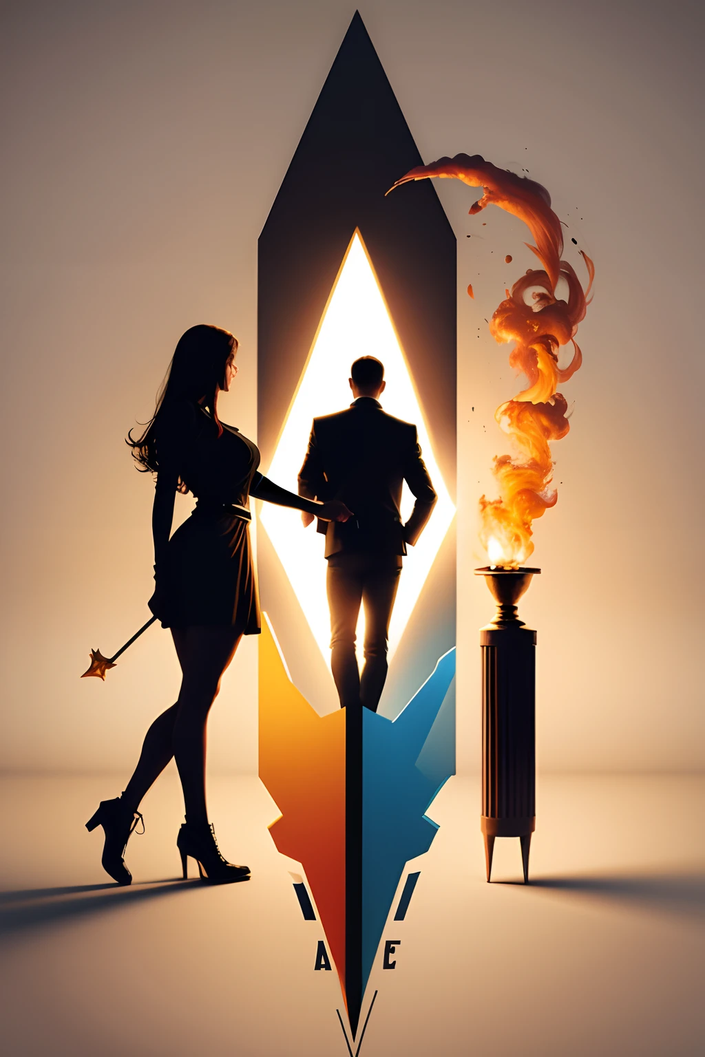 Logo design,Two people pass the torch