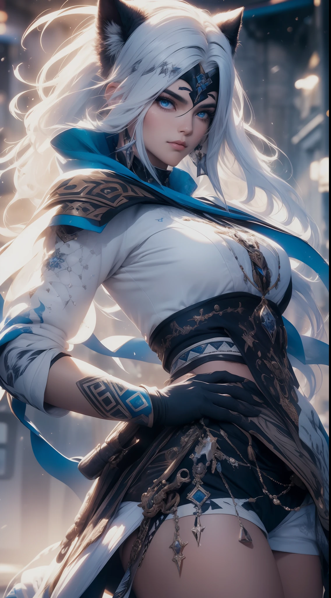 quiet, calm, bright, masterpiece, best quality,((realistic)), high quality, ultra detailed, ((real image)), ((realistic skin)), ((realistic face)),(illustration:1.05), (beautiful:1.05), (beautiful detailed eyes:1.05), (cinematic light:1.1), full body, nsfw, big breasts, hard nipples, perky tits, nip-slip, visible areolas, visible nipples, thick thighs, thigh gap, cameltoe, visible crotch, bare feet, naked feet, beautiful feet,a woman with a sword in a white dress, a character portrait by Yang J, trending on cgsociety, fantasy art, beautiful character painting, artwork in the style of guweiz, guweiz, white hanfu, flowing white robes, full body wuxia, epic exquisite character art, stunning character art, handsome female assassin, highly detailed facial features, extremely handsome, neon glow affects, zoomed out, full body, wide view, 55mm, beautiful eyes, highly detailed eyes, sparkling shiny eyes, glowing pupils,