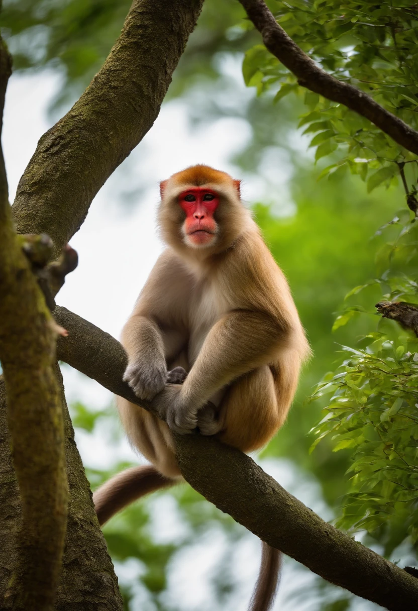 Japanese macaque Climbing trees